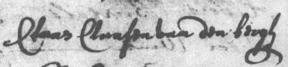 Handtekening van Klaas Klaassen van den Berg(h) in 1725